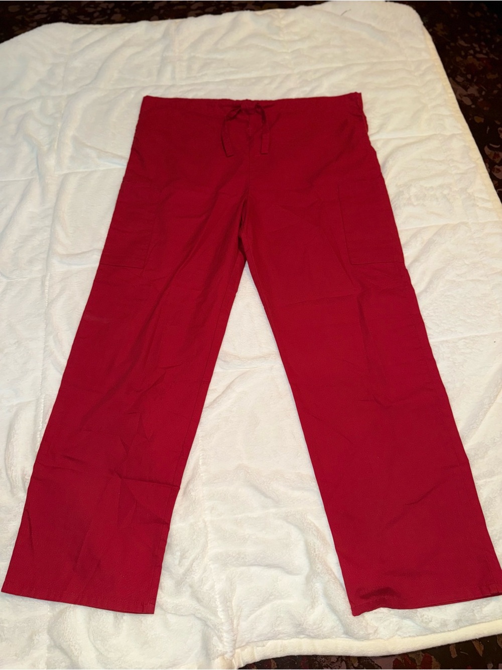 Red Drawstring scrub Pants - Picture 1 of 4